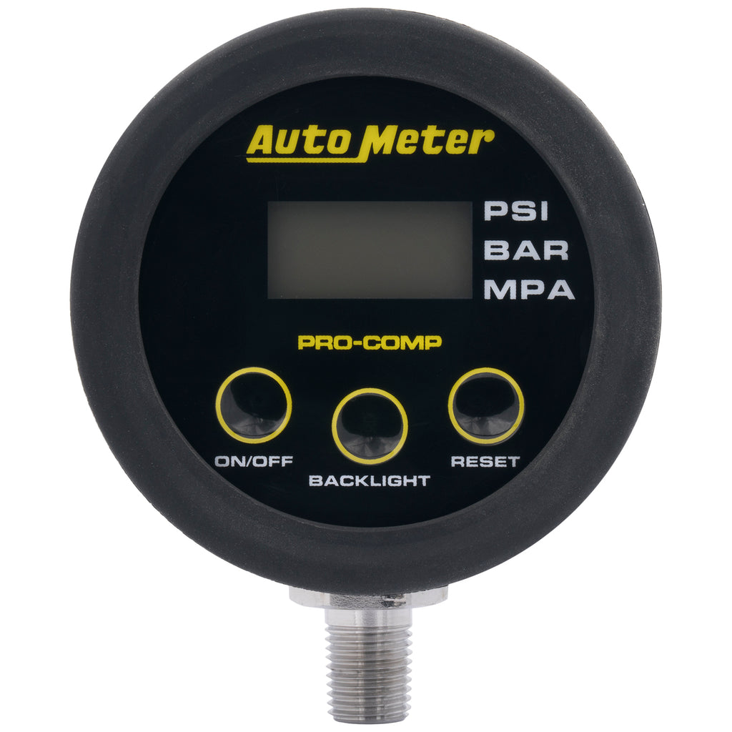 AutoMeter 2167 GAUGE HEAD, TIRE PRESS, 50 PSI/3.45 BAR, RACE DIGITAL, BACKLIT W/ MEM, PRO-COMP