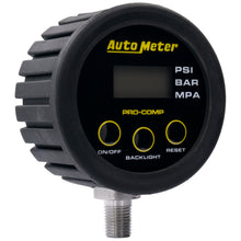 Load image into Gallery viewer, AutoMeter 2167 GAUGE HEAD, TIRE PRESS, 50 PSI/3.45 BAR, RACE DIGITAL, BACKLIT W/ MEM, PRO-COMP