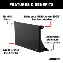 Load image into Gallery viewer, ARIES 2169000 AdvantEDGE Bull Bar License Plate Bracket