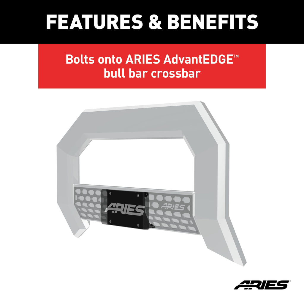ARIES 2169000 AdvantEDGE Bull Bar License Plate Bracket