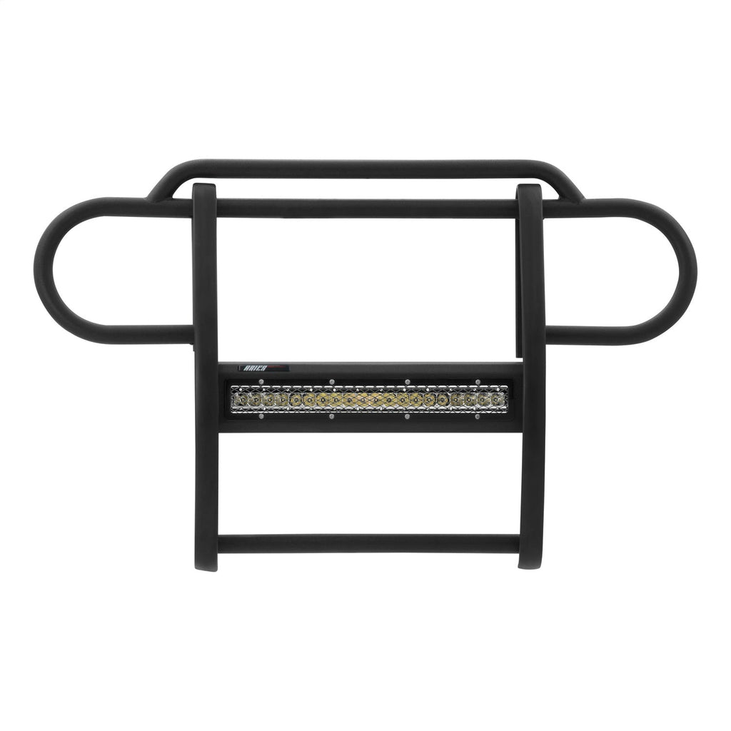 ARIES 2170000 Pro Series Black Steel Grille Guard with Light Bar; Select Jeep Wrangler JK - Truck Part Superstore