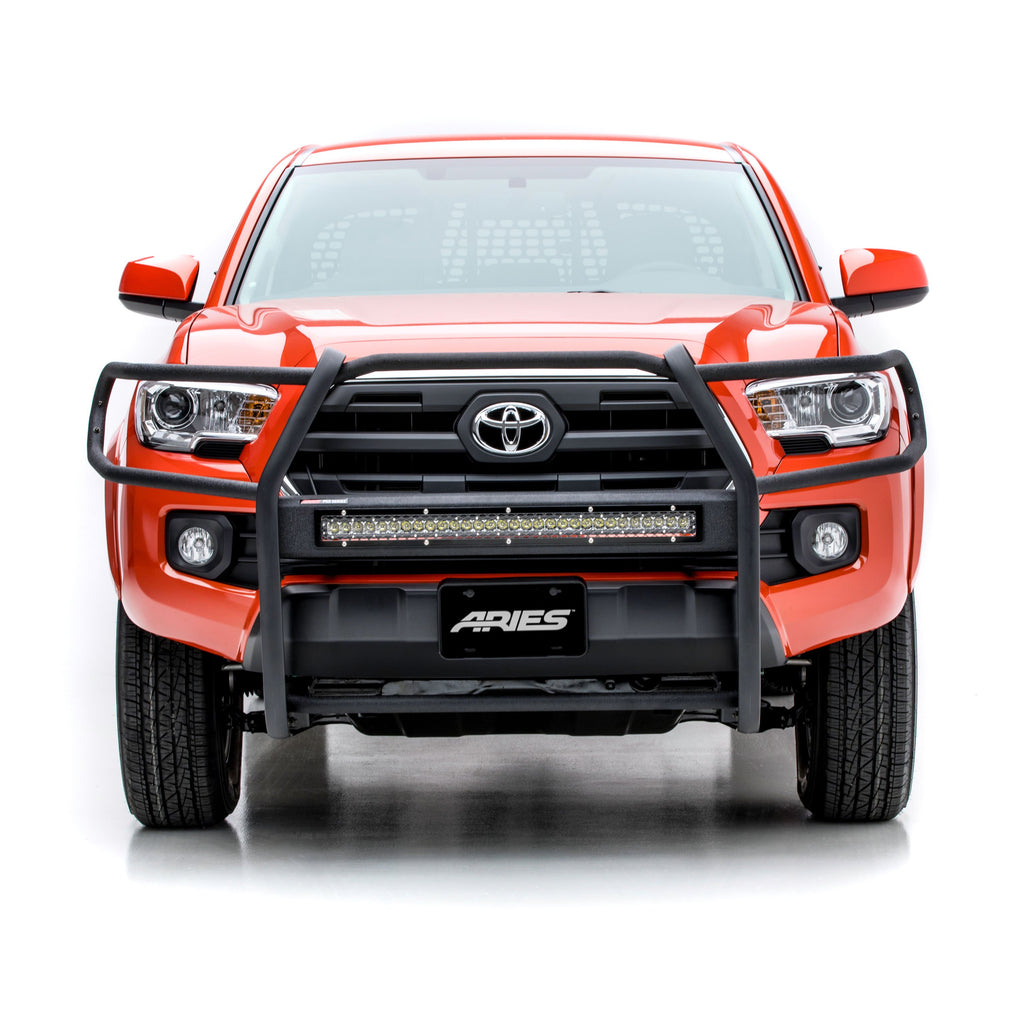ARIES 2170006 Pro Series Black Steel Grille Guard with Light Bar, Select Toyota Tacoma for Select Toyota Tacoma