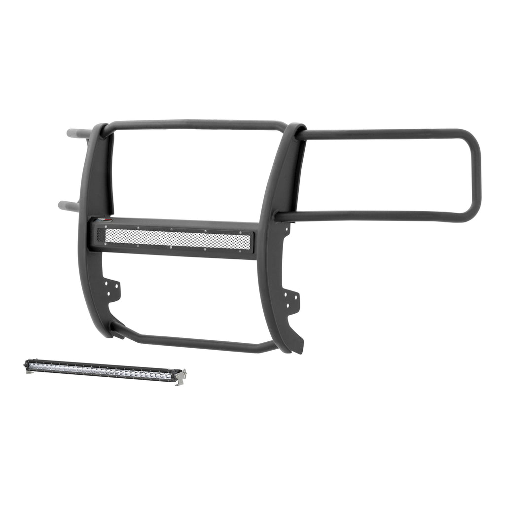 ARIES 2170016 Pro Series Black Steel Grille Guard with Light Bar; Select Chevy Silverado 1500 - Truck Part Superstore