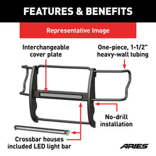 Load image into Gallery viewer, ARIES 2170020 Pro Series Black Steel Grille Guard with Light Bar; Select Silverado 2500; 3500 - Truck Part Superstore