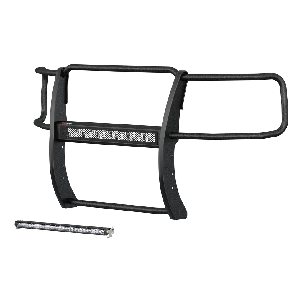 ARIES 2170024 Pro Series Black Steel Grille Guard with Light Bar; Select Chevy Silverado 1500 - Truck Part Superstore