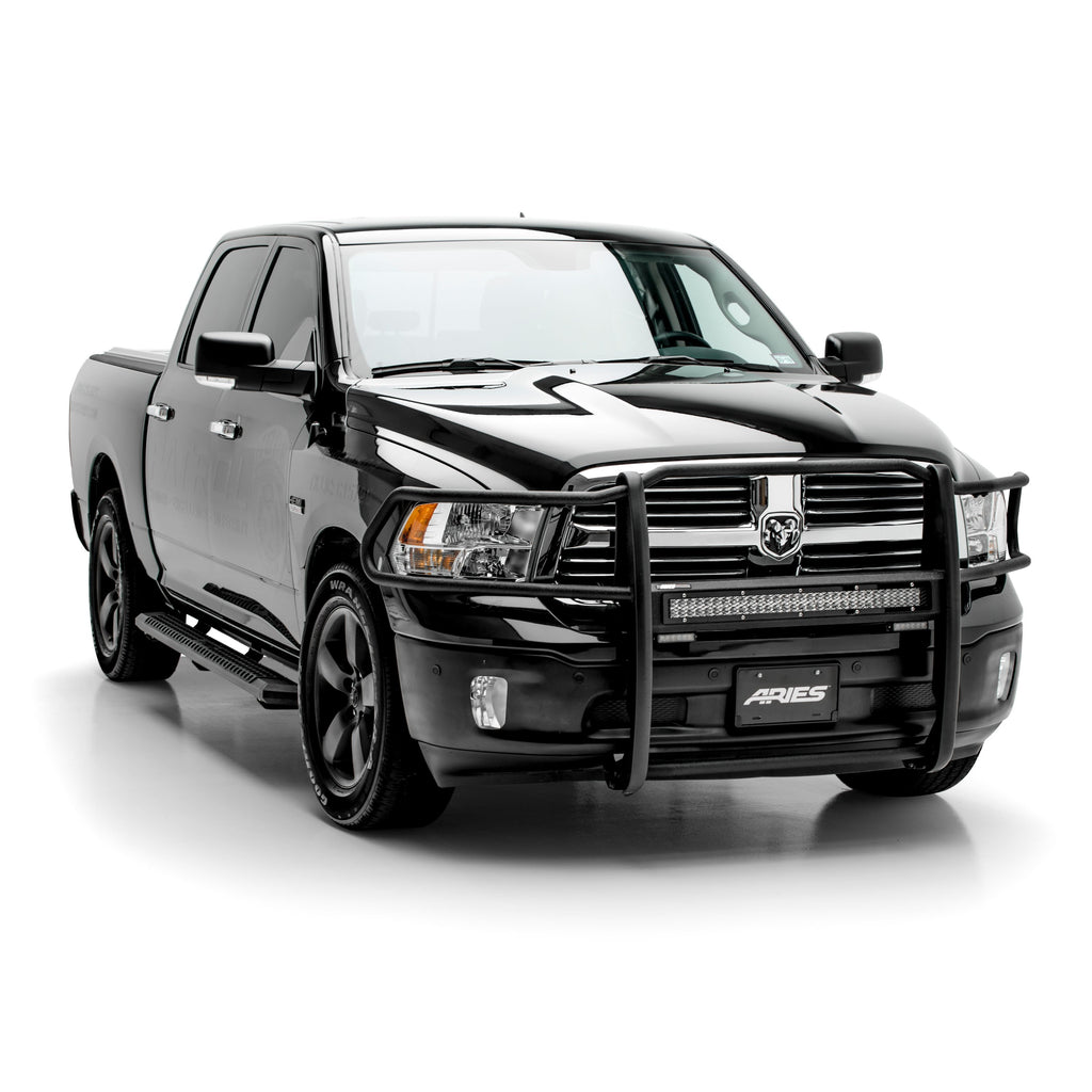 ARIES 2170028 Pro Series Black Steel Grille Guard with Light Bar, Select Dodge, Ram 1500 for Select Ram 1500