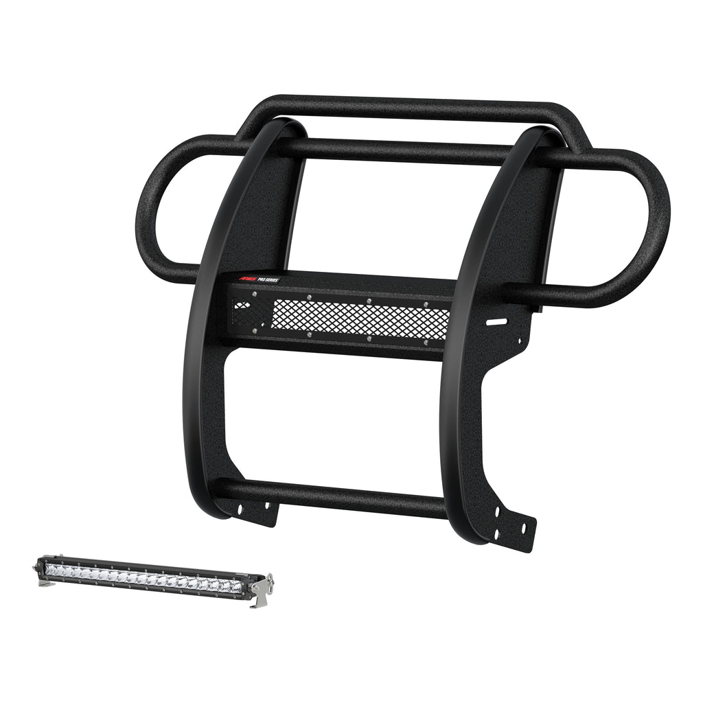 ARIES 2170032 Pro Series Black Steel Grille Guard with Light Bar, Select Jeep JL, Gladiator for Select Jeep Wrangler