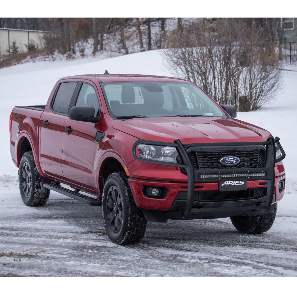 ARIES 2170037 Pro Series Black Steel Grille Guard with Light Bar, Select Ford Ranger for Select Ford Ranger