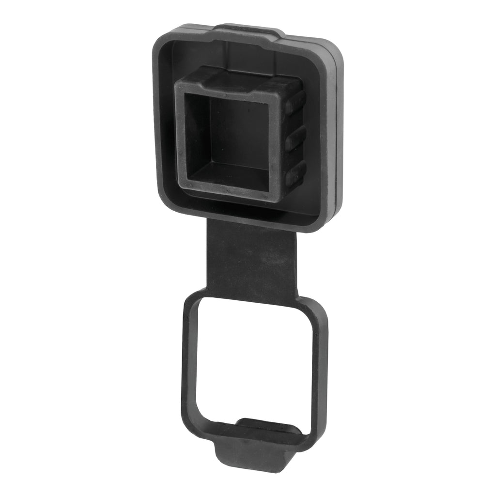 CURT 21728 2" Rubber Hitch Tube Cover with 4-Way Flat Holder (Packaged)