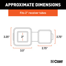 Load image into Gallery viewer, CURT 21728 2" Rubber Hitch Tube Cover with 4-Way Flat Holder (Packaged)