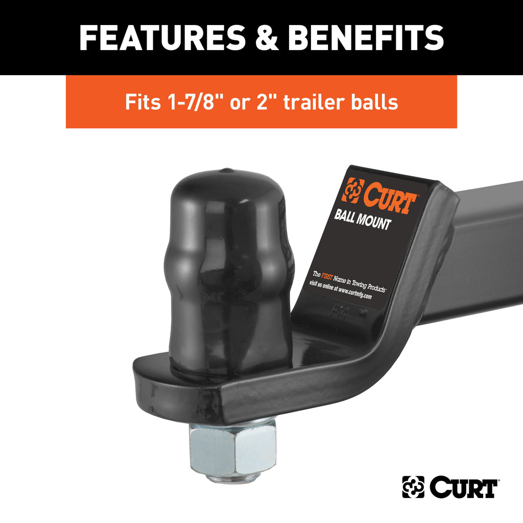 CURT 21801 Trailer Ball Cover (Fits 1-7/8" or 2" Balls, Black Rubber, Packaged)