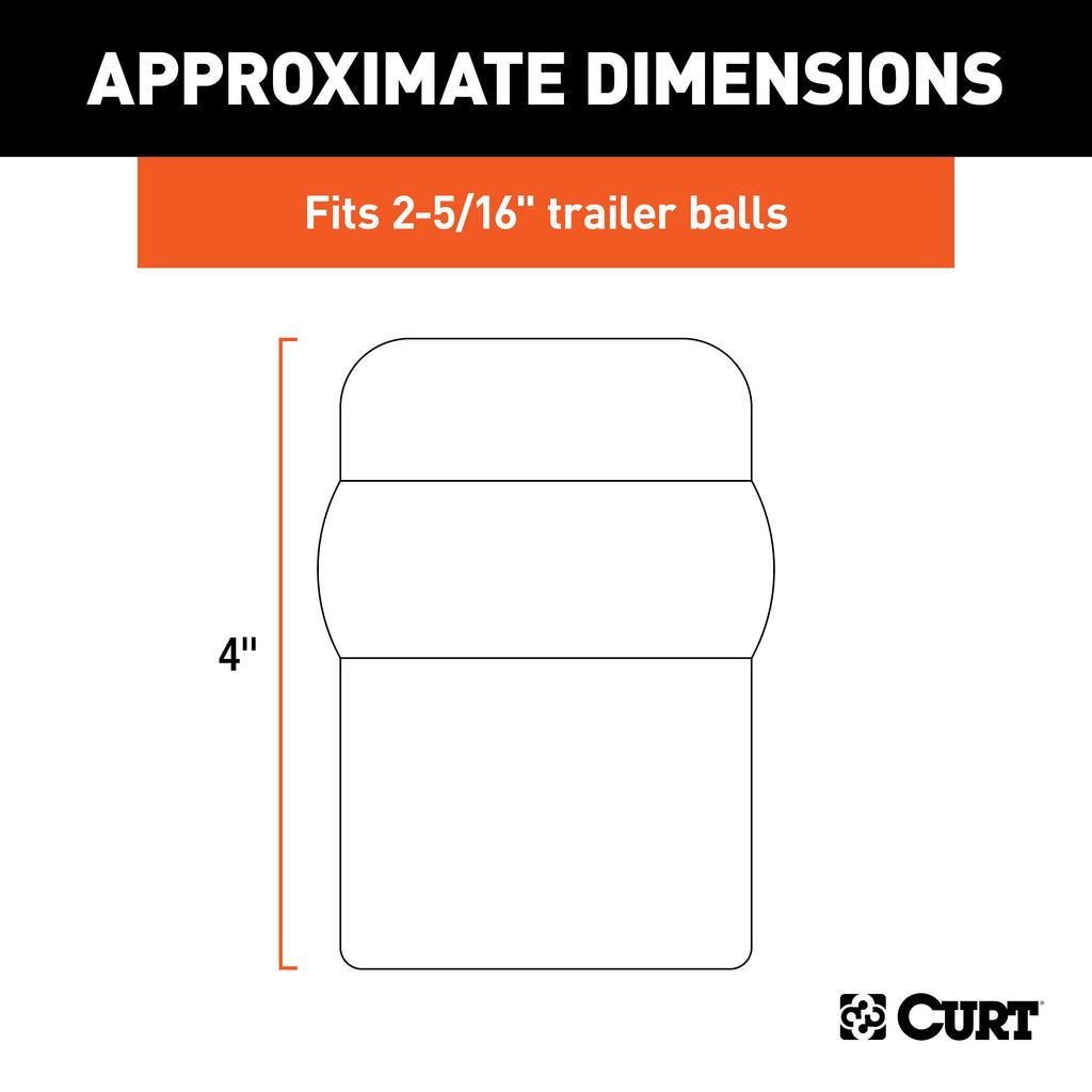 CURT 21810 Trailer Ball Cover (Fits 2-5/16" Balls, Black Rubber)