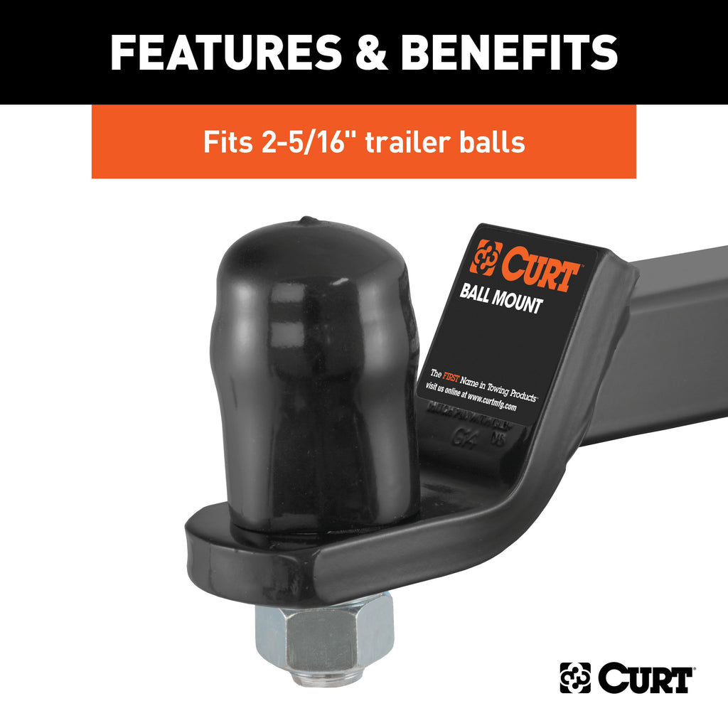 CURT 21810 Trailer Ball Cover (Fits 2-5/16" Balls, Black Rubber)