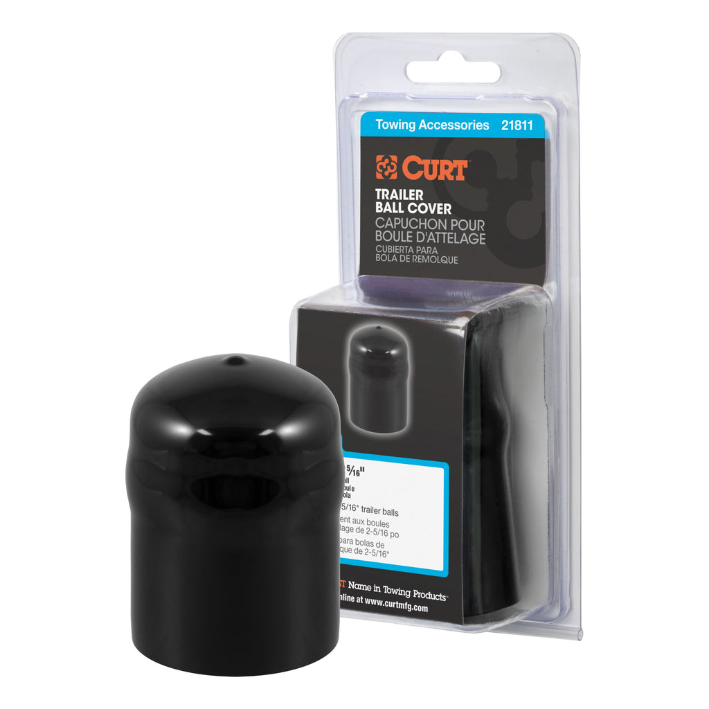 CURT 21811 Trailer Ball Cover (Fits 2-5/16" Balls, Black Rubber, Packaged)