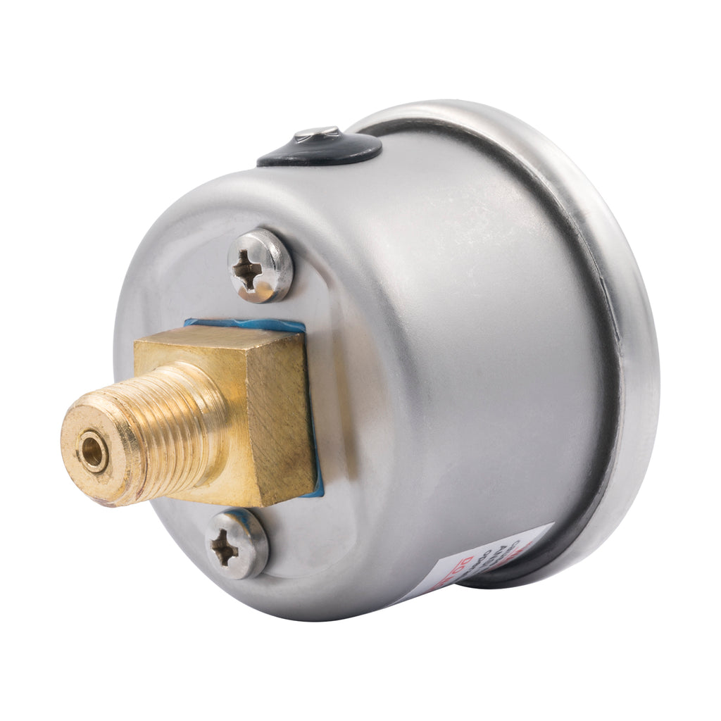 AutoMeter 2183 GAUGE, PRESS, 1.5" DIRECT MNT, 2,000PSI, LIQUID FILLED MECH, WHT, 1/8" NPTF MALE