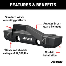 Load image into Gallery viewer, ARIES 2186000 TrailCrusher Jeep Wrangler JK Steel Front Bumper with Brush Guard; 12.5K - Truck Part Superstore