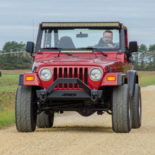 Load image into Gallery viewer, ARIES 2186001 TrailCrusher Jeep Wrangler TJ Steel Front Bumper with Brush Guard, 9.5K for Select Jeep Wrangler