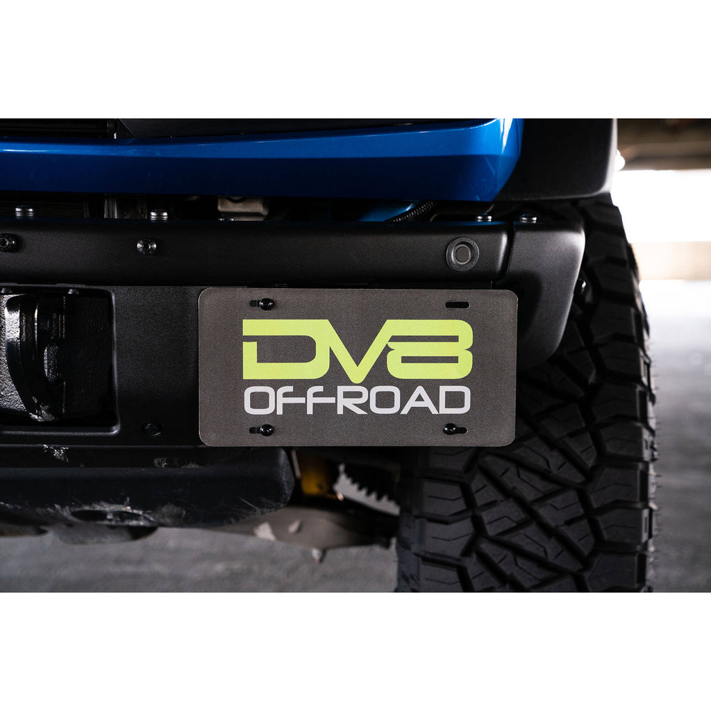 21C-Bronco-Factory-Front-Bumper-Steel-License-Relocation-Bracket-Driver-Side-Mount-No-Drill-Install