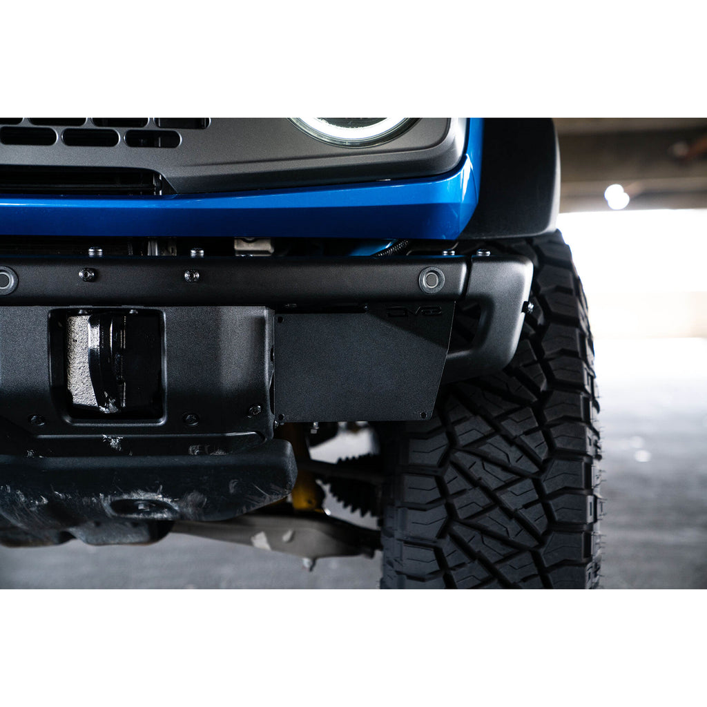 21C-Bronco-Factory-Front-Bumper-Steel-License-Relocation-Bracket-Driver-Side-Mount-No-Drill-Install