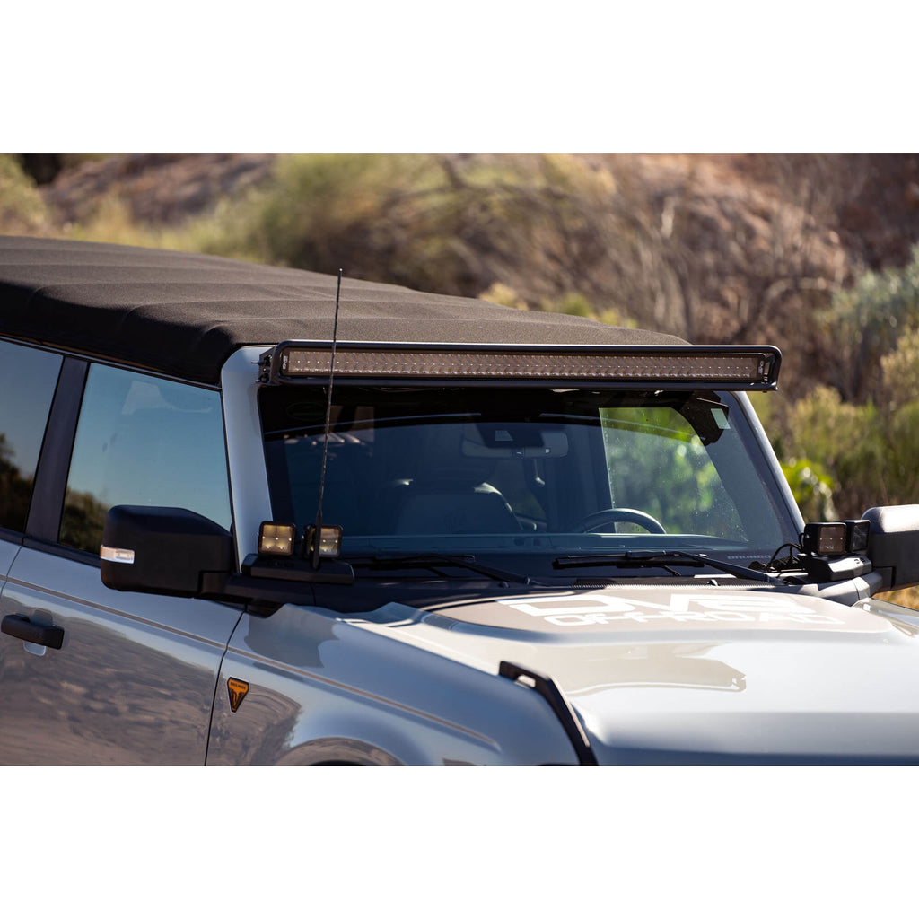 21C-Bronco-Led-Light-Straight-Mount-Fits-(1)-52In-Light-Bar-Or-(16)-3In-Led-Pod-Lights-No-Drill