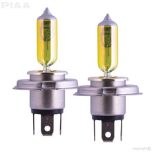 Load image into Gallery viewer, PIAA 22-13404 H4/9003 Solar Yellow Replacement Bulb for Select Honda Fit, Honda HR-V, Hyundai Accent, Kia Rio, Mini Cooper, Mini Cooper Clubman, Mitsubishi Mirage, Nissan Micra, Nissan Versa, Scion iA, Toyota Tacoma, Toyota Tundra, Volkswagen Beetle