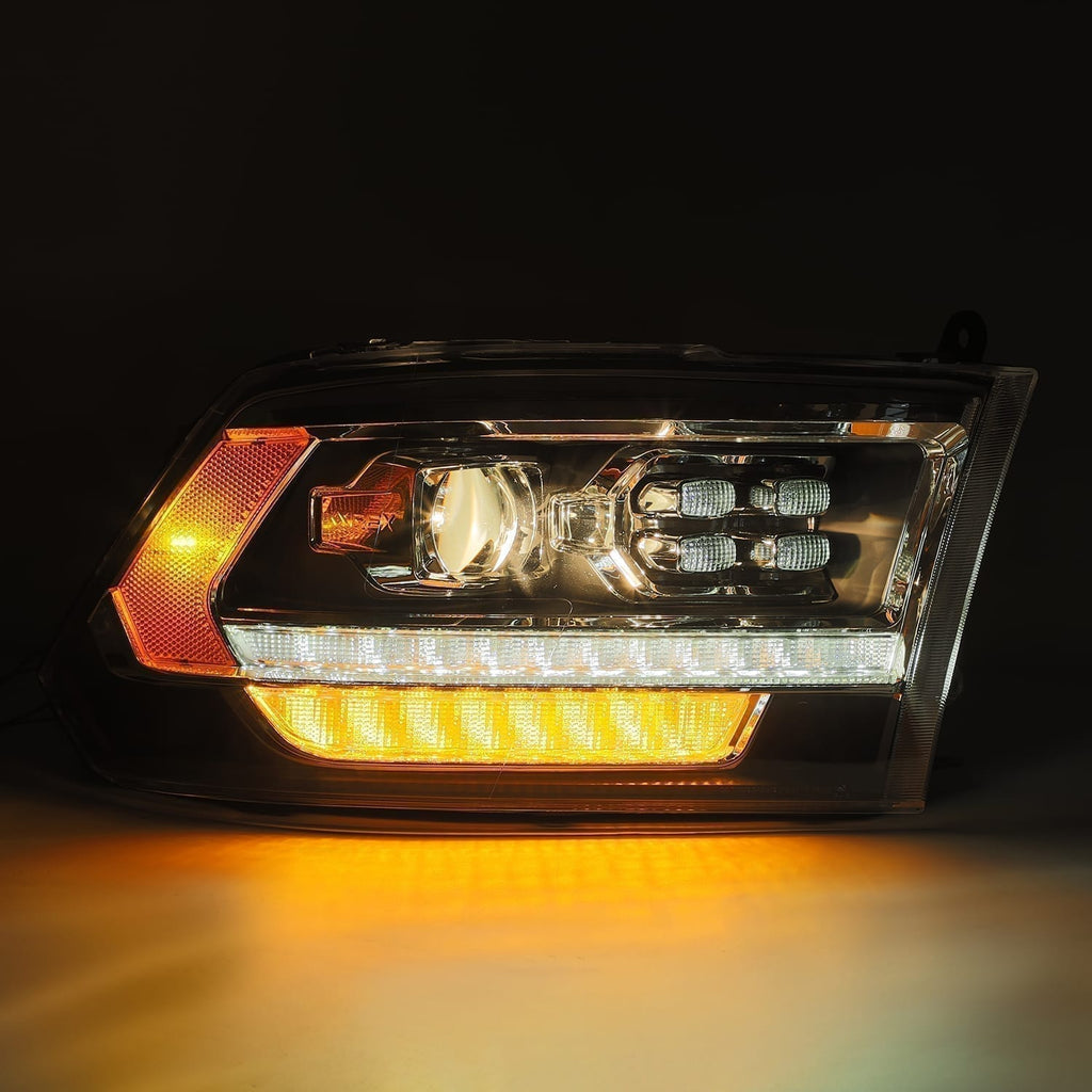 ~(22-Lbs.-26X24x14)~-Led-Projector-Headlights-Plank-Style-Design-Black-Smoked-Lens-W-Sequential-Signal-TopBottom-Drl-Dodge-Ram-2009-2018