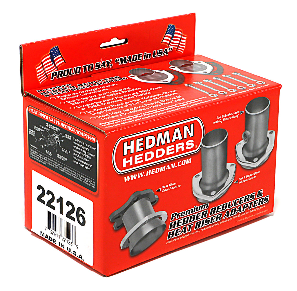 Hedman Hedders 22126 3 in. Stainless Ball-Style O2 Header Reducer For 3 in. Exhaust