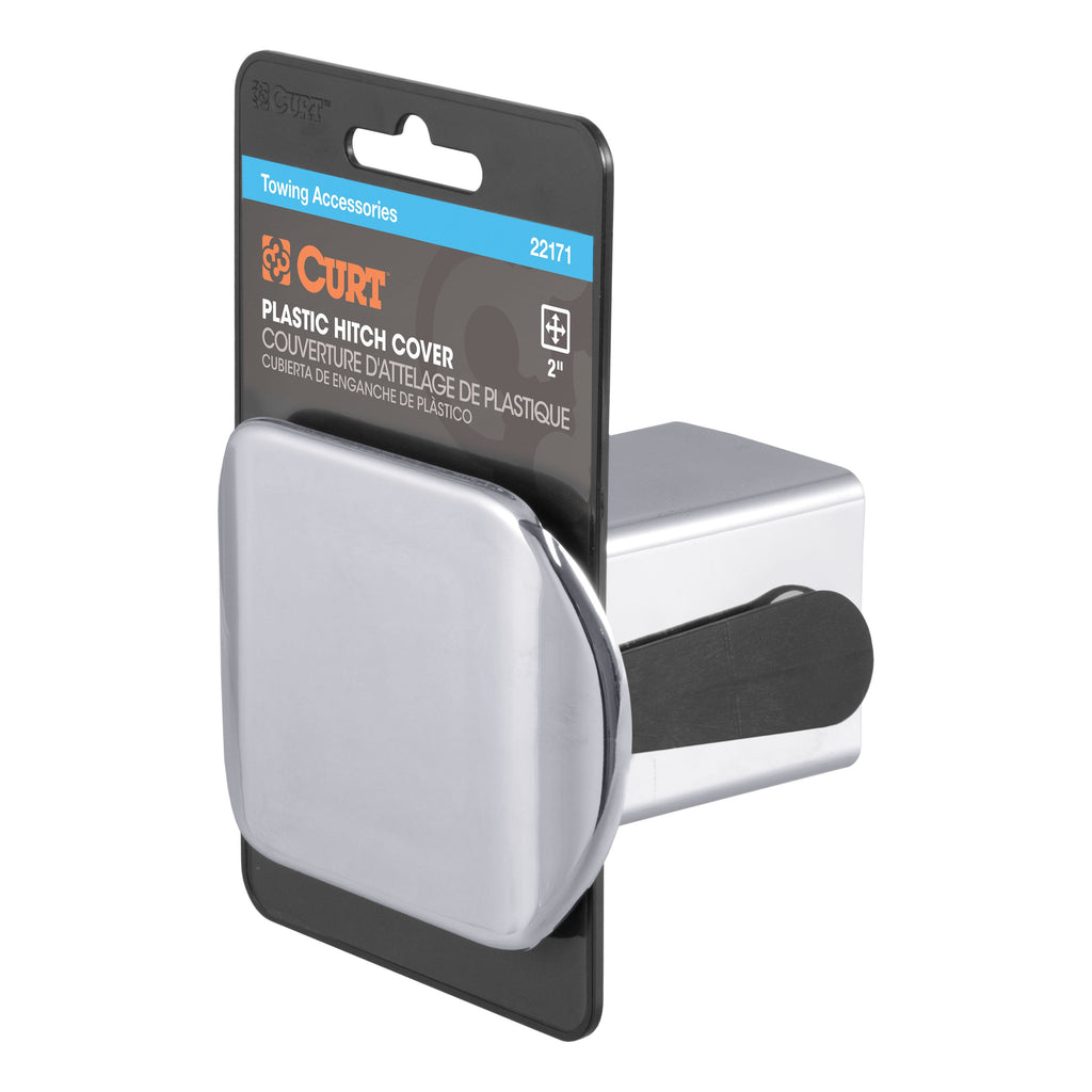 CURT 22171 2" Chrome Plastic Hitch Tube Cover (Packaged)