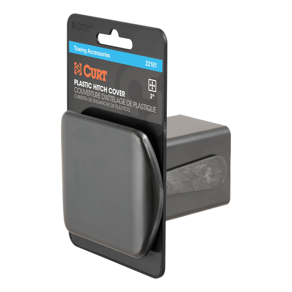 CURT 22181 2" Black Plastic Hitch Tube Cover (Packaged)