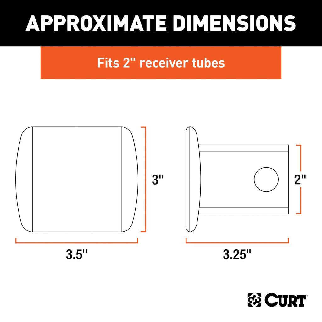 CURT 22181 2" Black Plastic Hitch Tube Cover (Packaged)
