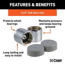 Load image into Gallery viewer, CURT 22244 2.44" Bearing Protectors &amp; Covers (2-Pack)
