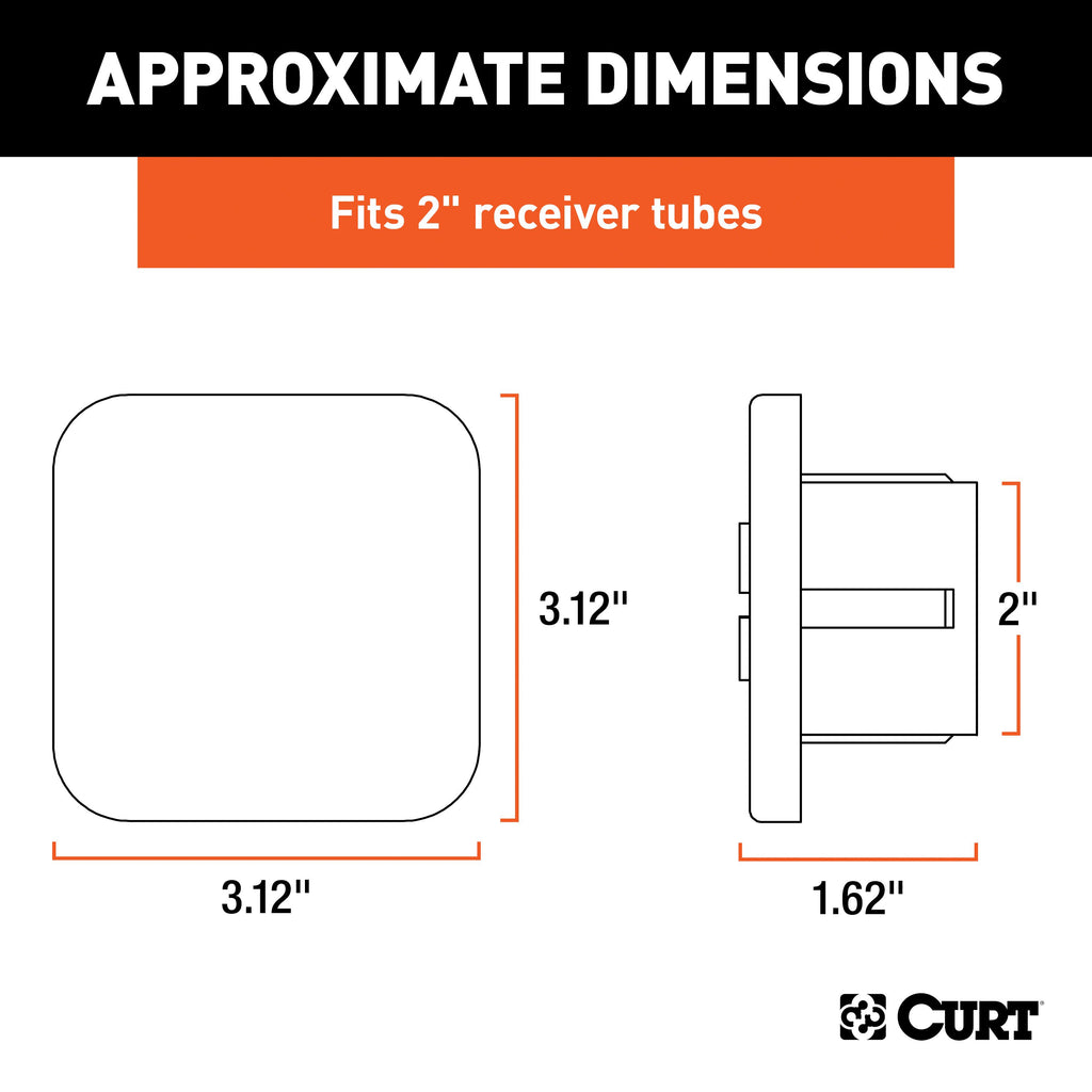 CURT 22272 2" Rubber Hitch Tube Cover