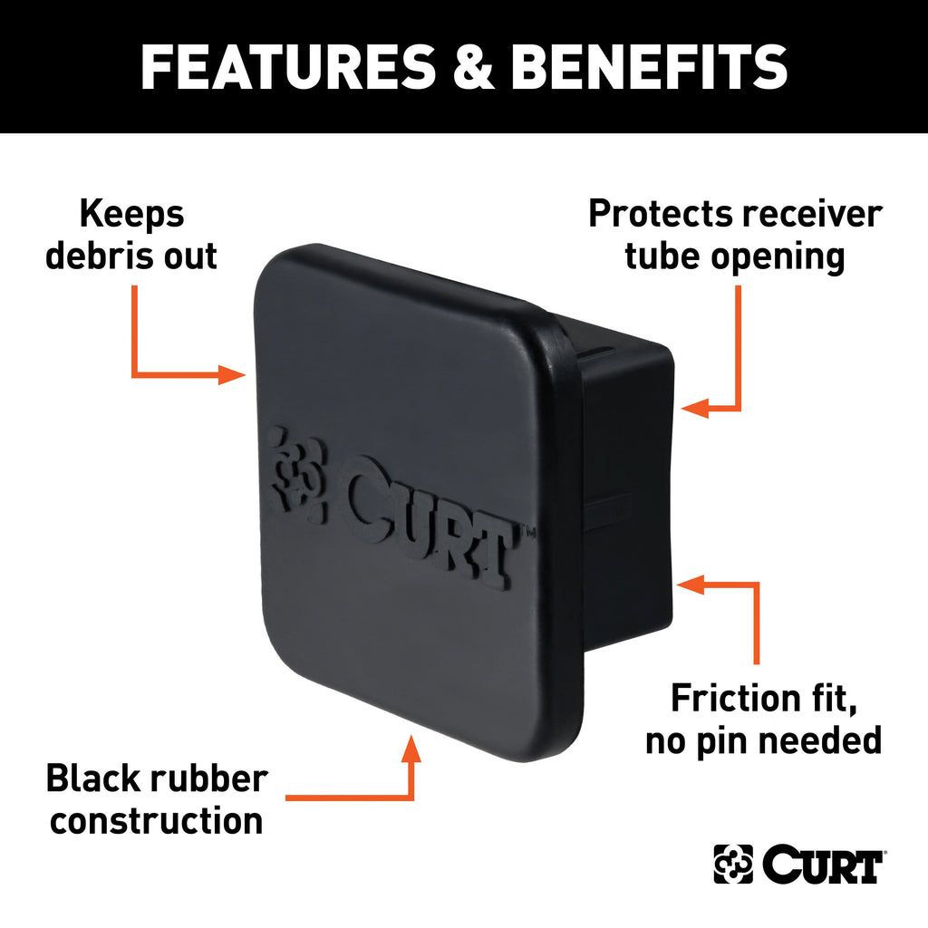 CURT 22272 2" Rubber Hitch Tube Cover