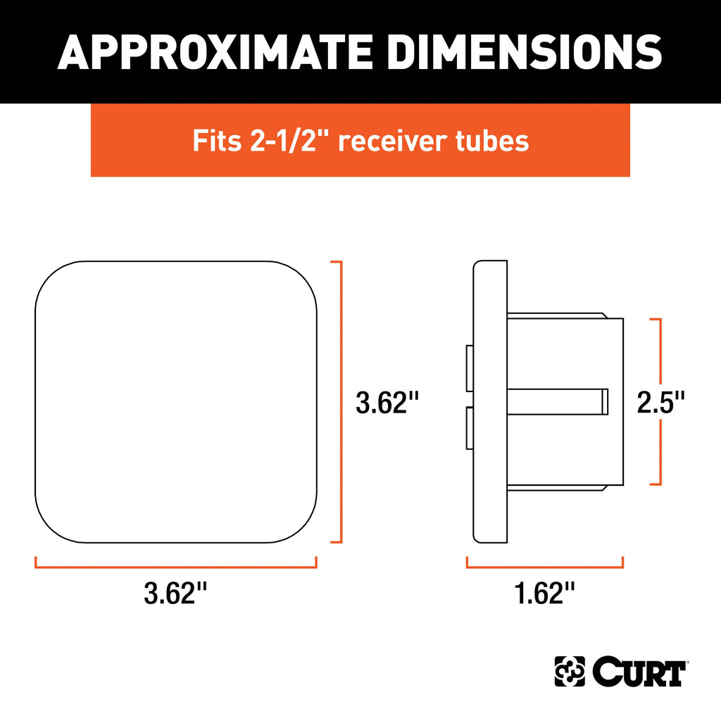 CURT 22277 2-1/2" Rubber Hitch Tube Cover