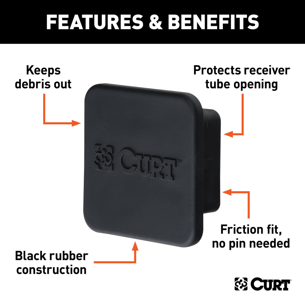 CURT 22277 2-1/2" Rubber Hitch Tube Cover
