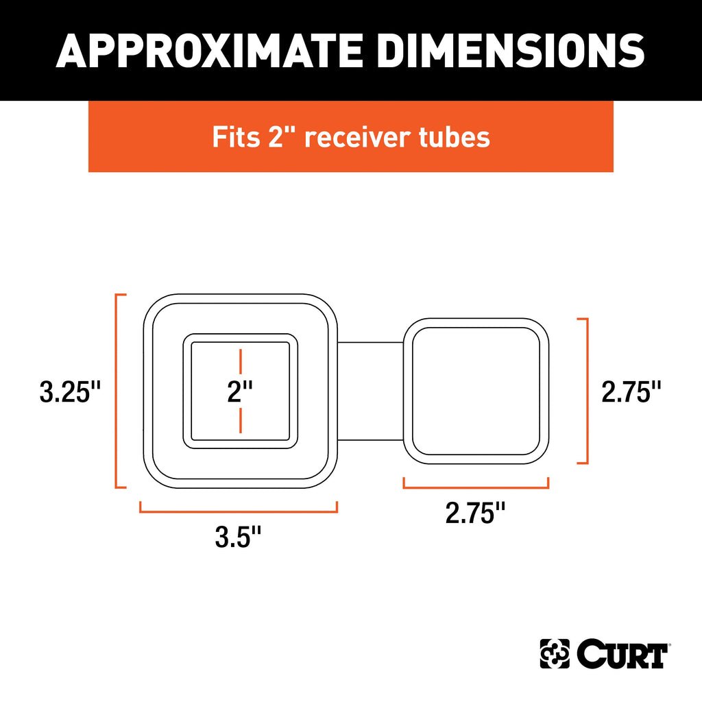 CURT 22279 2" Rubber Hitch Tube Cover