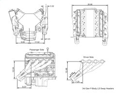 Kooks Custom Headers 22311400 1-7/8in. x 3in. SS Mid Length LS Swap Headers. 1982-1992 Camaro/Firebird for Select Chevrolet Camaro, Pontiac Firebird