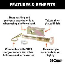 Load image into Gallery viewer, CURT 22315 Anti-Rattle Hitch Pin and Shim (Fits 1-1/4" Receiver with 1/2" Hole)