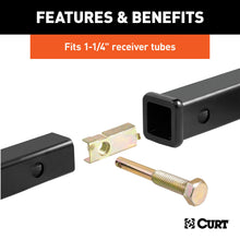 Load image into Gallery viewer, CURT 22315 Anti-Rattle Hitch Pin and Shim (Fits 1-1/4" Receiver with 1/2" Hole)