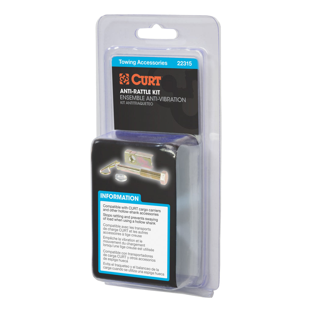 CURT 22315 Anti-Rattle Hitch Pin and Shim (Fits 1-1/4" Receiver with 1/2" Hole)