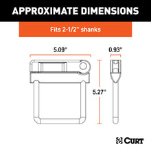 Load image into Gallery viewer, CURT 22320 No-Tool Anti-Rattle Hitch Clamp for 2-1/2" Receiver