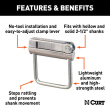 Load image into Gallery viewer, CURT 22320 No-Tool Anti-Rattle Hitch Clamp for 2-1/2" Receiver