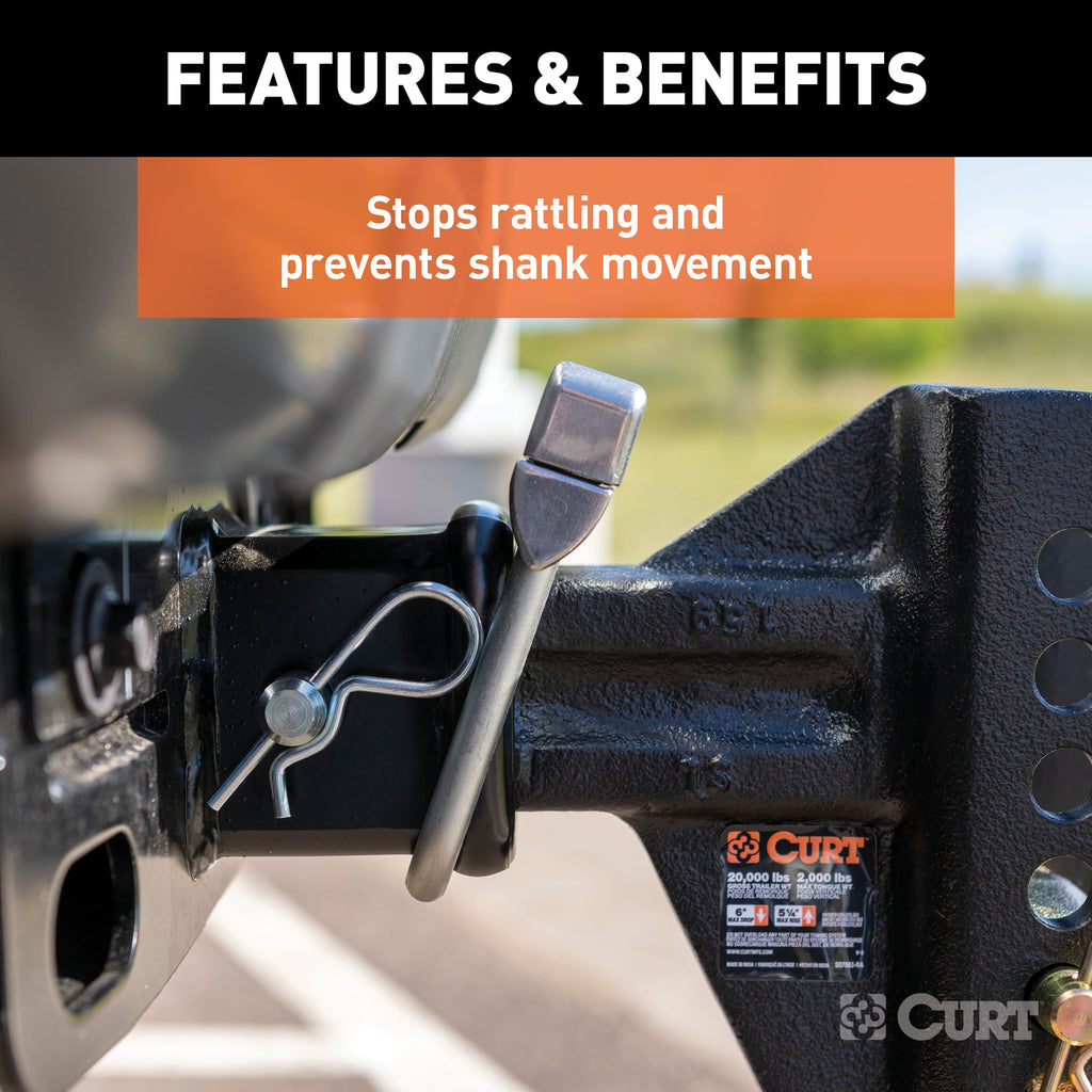 CURT 22320 No-Tool Anti-Rattle Hitch Clamp for 2-1/2" Receiver