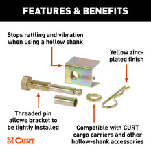 Load image into Gallery viewer, CURT 22323 Anti-Rattle Hitch Pin and Shim (Fits 2" Receiver with 5/8" Hole)