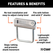 Load image into Gallery viewer, CURT 22325 No-Tool Anti-Rattle Hitch Clamp for 2" Receiver