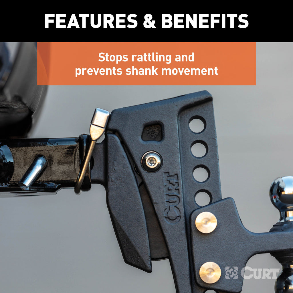 CURT 22325 No-Tool Anti-Rattle Hitch Clamp for 2" Receiver