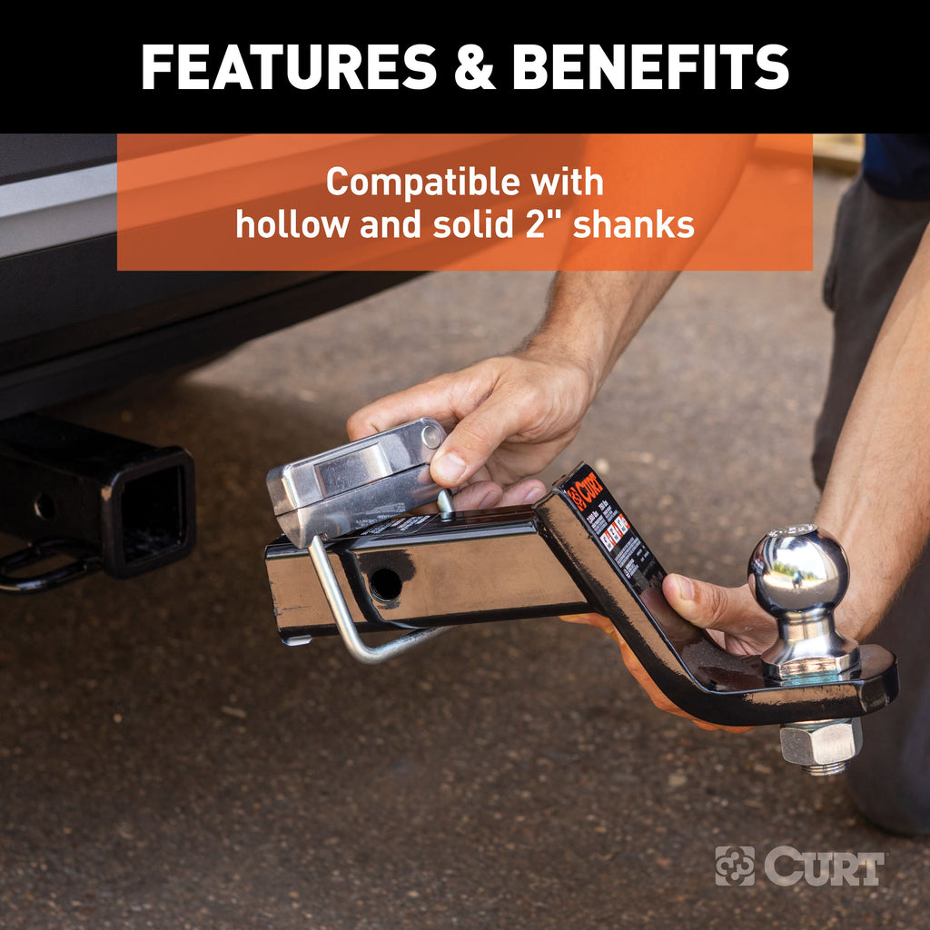 CURT 22325 No-Tool Anti-Rattle Hitch Clamp for 2" Receiver
