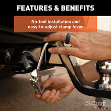 Load image into Gallery viewer, CURT 22325 No-Tool Anti-Rattle Hitch Clamp for 2" Receiver