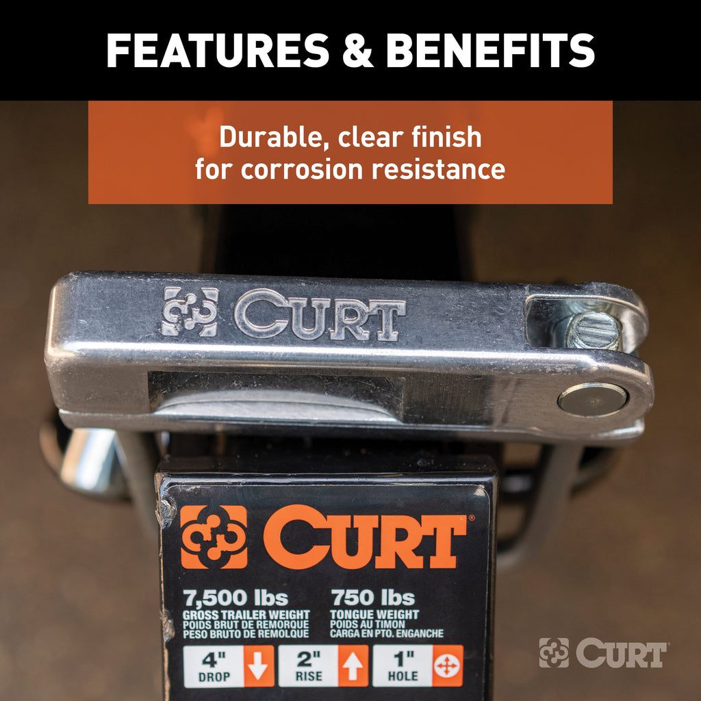 CURT 22325 No-Tool Anti-Rattle Hitch Clamp for 2" Receiver