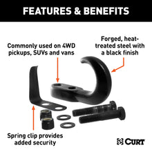 Load image into Gallery viewer, CURT 22411 Tow Hook with Hardware (10,000 lbs., Black)